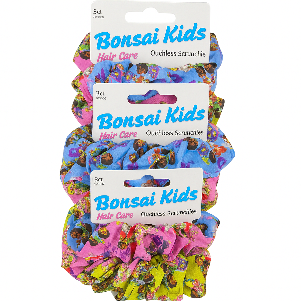 Kids Hair Scrunchies - Girls Ponytail Holder - 3pcs set