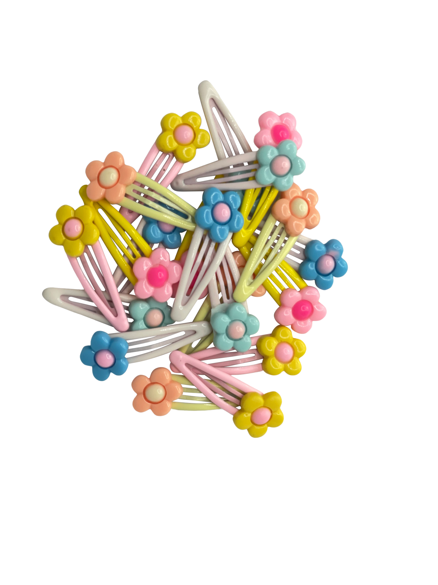 Buy Bonsai Kids Princess Clips 10ct with Flowers - Add a touch of color with pink, green, yellow, orange, and blue flower clips. Ideal for all hairstyles—ponytails, curls, straight hair, updos, and buns. Comfortable, secure hold, perfect for everyday use. Unisex and suitable for all hair types.