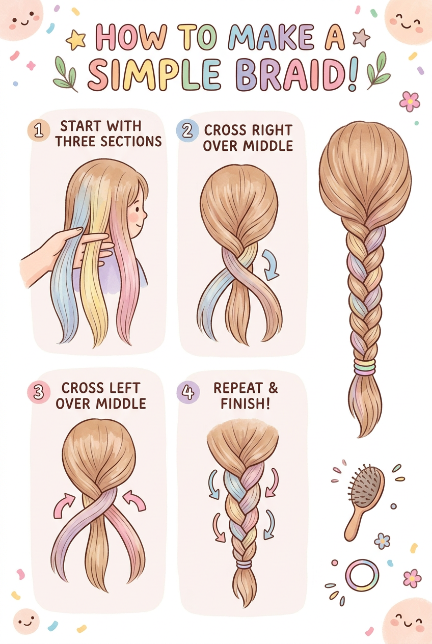 How to Make a Simple Three-Strand Braid for Kids