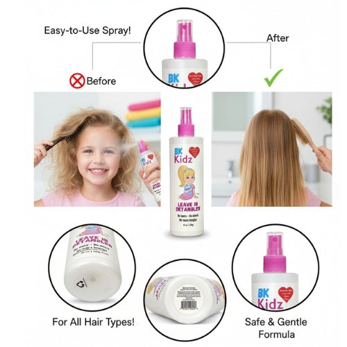 Bk Kidz Girls Detangler Spray 10oz - Detangler Spray - Hair Detangler