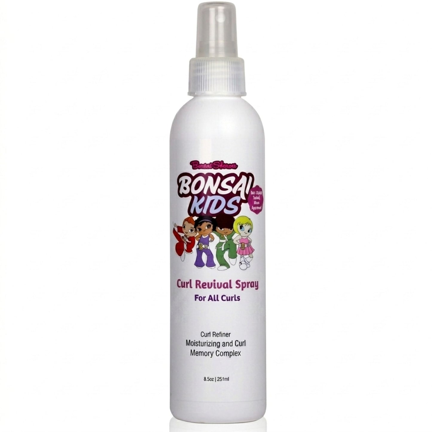 Bonsai Kids Curl Spray 8 oz - Tear-Free Curl Refresher & Defining Spray for Toddlers & Girls - Frizz Control & All-Day Bounce for Wavy, Curly, Biracial Hair - Gentle Styling Mist