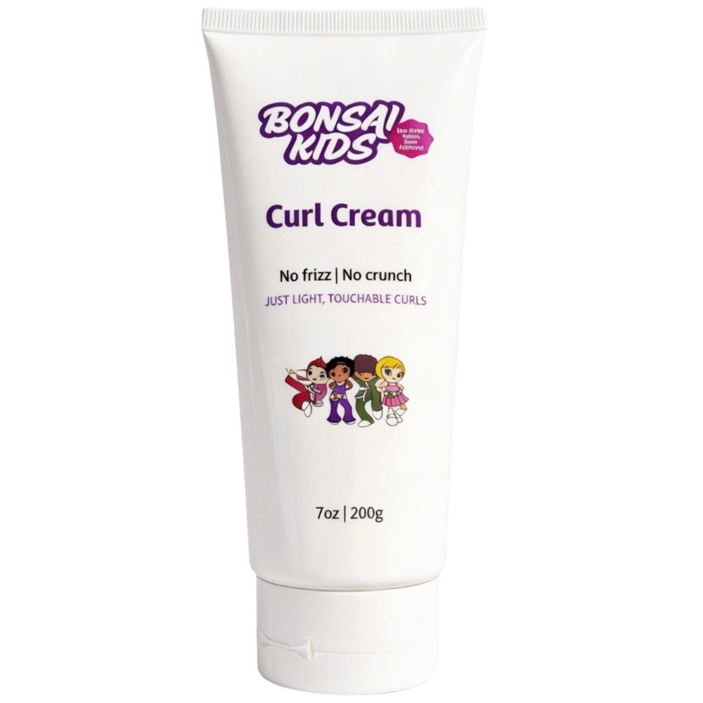 Bonsai Kids Curl Cream 10 oz - Curl Defining & Frizz Control for Toddlers, Girls & Boys - Moisturizing Leave-in Cream for Wavy Curly Biracial Hair - Gentle for Thin to Thick Hair Types