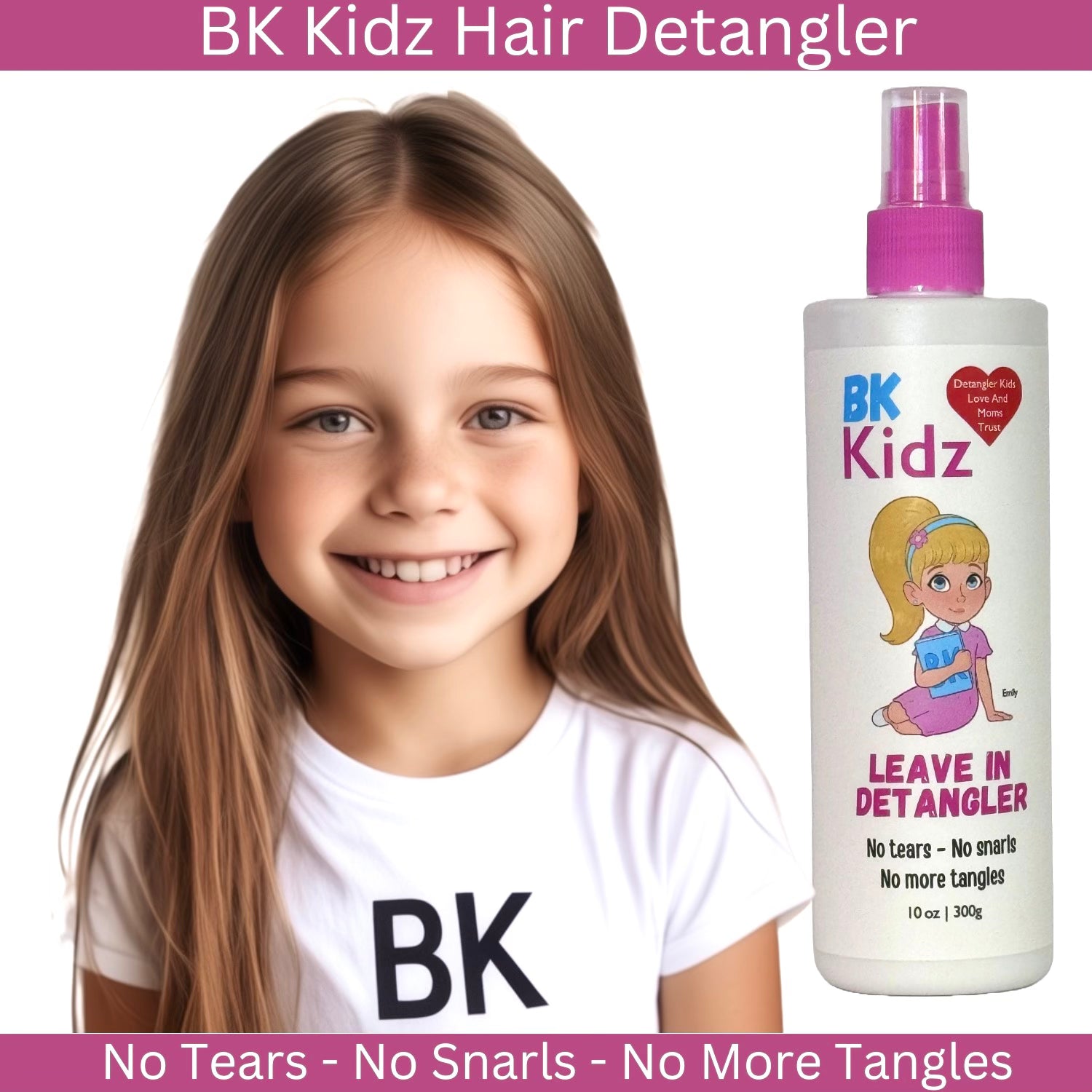  Effortlessly remove knots buy BK Kidz Detangler Spray. Ideal for kids' hair, it keeps hair smooth, manageable, and tangle-free. Easy to apply and gentle for everyday use.