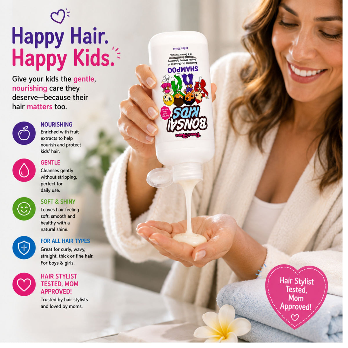 Bonsai Kids Gentle Shampoo for Boys & Girls, 8oz