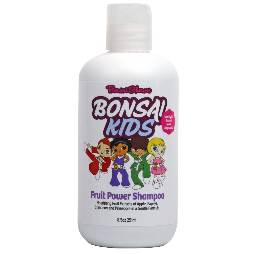 Bonsai Kids Fruit Power Shampoo bottle on a white background