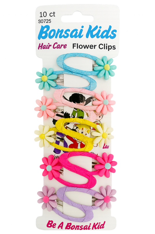 Hair Clips for Girls – 10 Pcs No-Slip Snap Barrettes | Colorful Flower Design | Cute Hair Accessories for Kids, Teens & Women