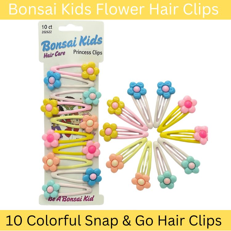 Girls Hair Clips - 10ct Flower Hair Clips for girls