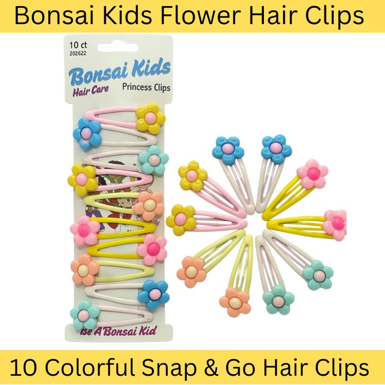 Girls Hair Clips - 10ct Flower Hair Clips for girls