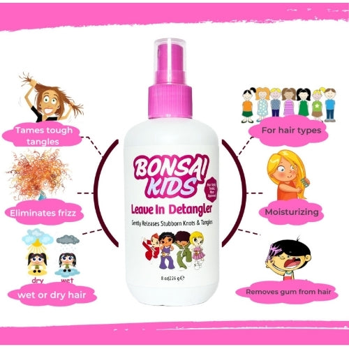 Bonsai Kids leave-in detangler bottle 