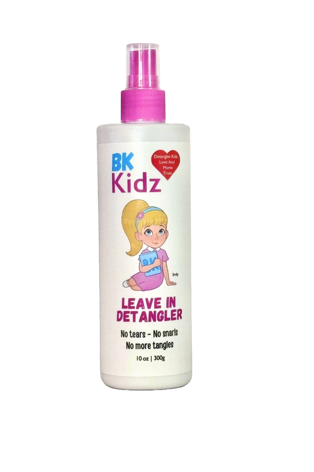 BK Kidz leave-in detangler bottle with a cartoon character on a white background