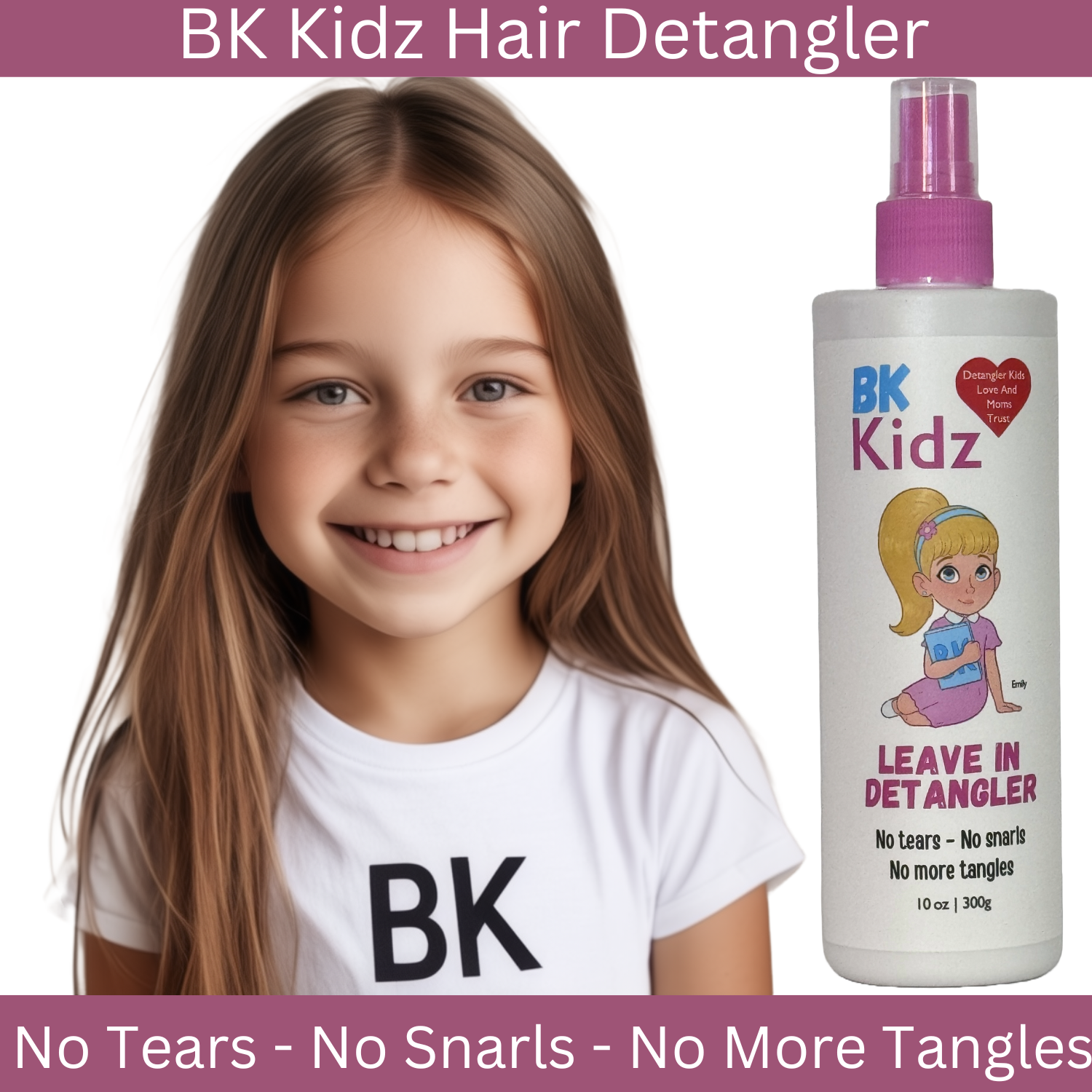  Effortlessly remove knots buy BK Kidz Detangler Spray. Ideal for kids' hair, it keeps hair smooth, manageable, and tangle-free. Easy to apply and gentle for everyday use.
