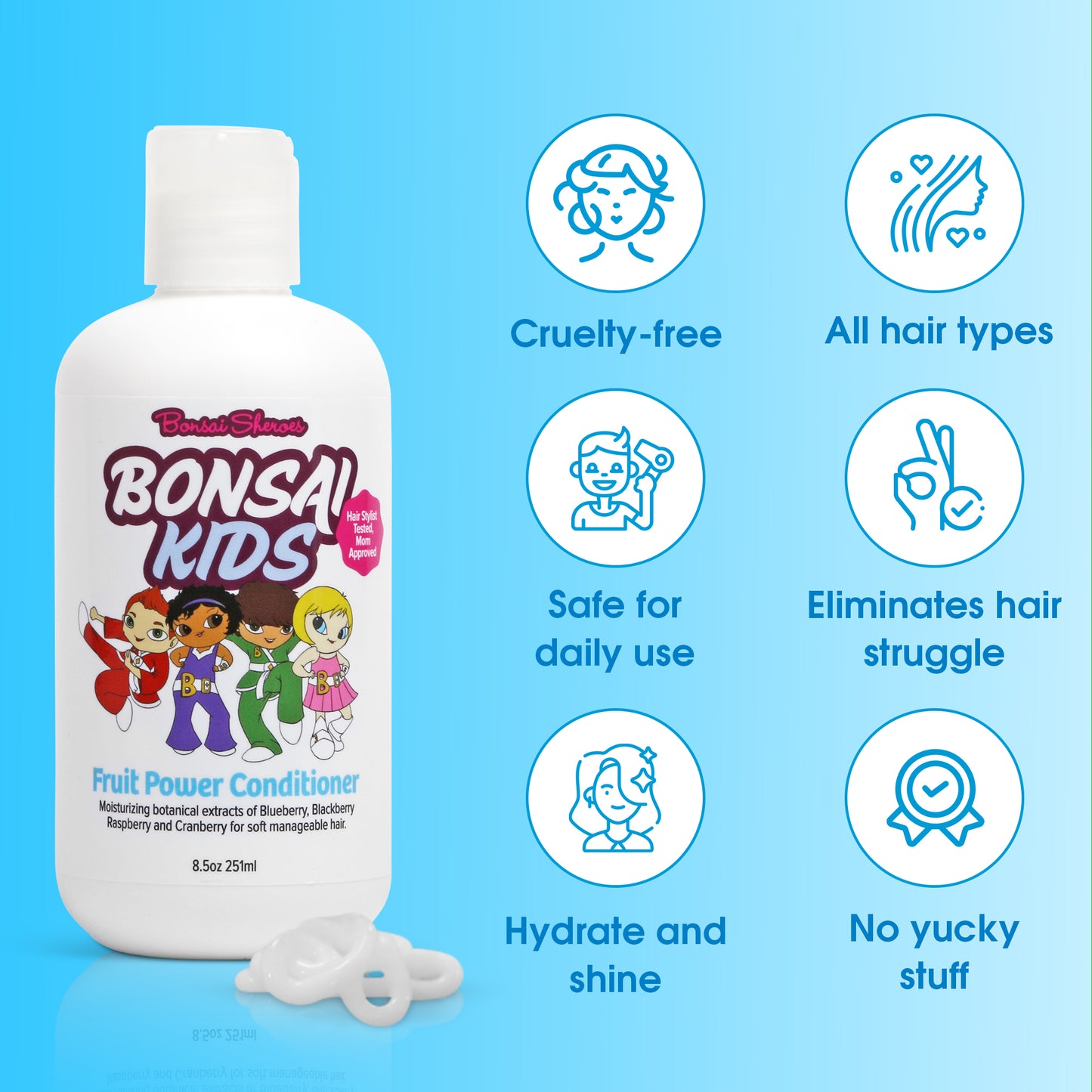 Buy Kids Conditioner 8 oz - The Best Conditioner for Soft, Glossy, and Frizz-Free Hair. Ideal for daily use, sulfate and paraben-free, perfect for all hair types.