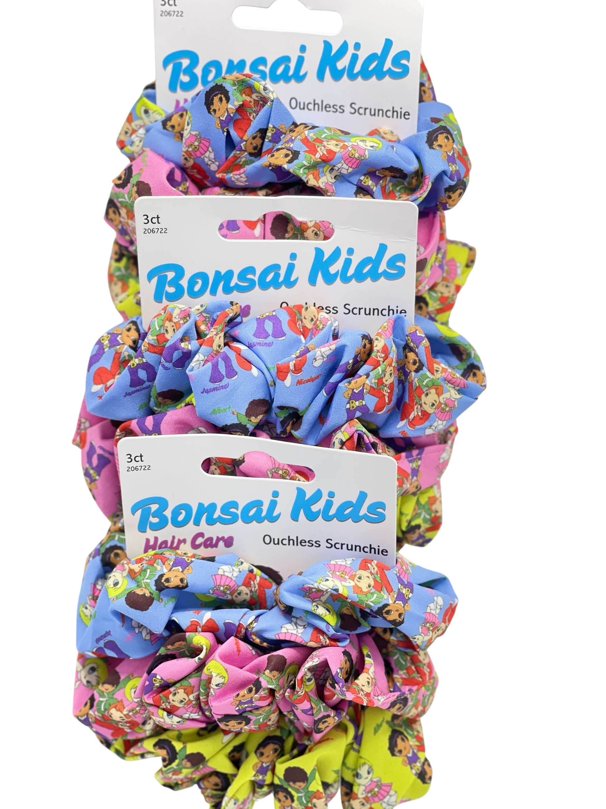 Scrunchies for all hair types and styles, ideal for straight or curly hair, ponytails, buns, updos, and cute pigtails. Use one or all three for a unique look.
