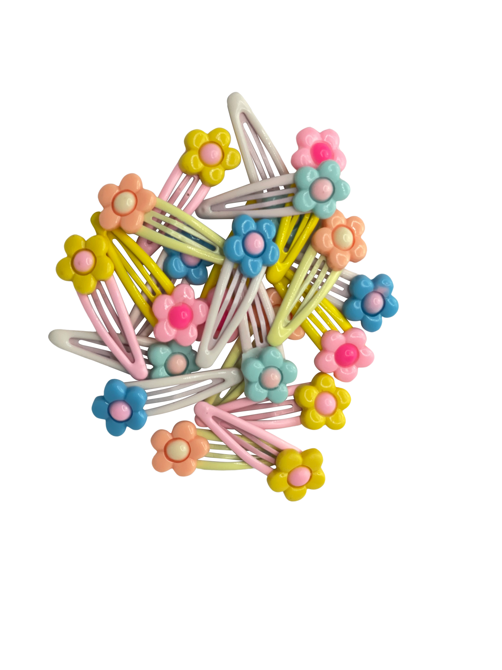 Buy Bonsai Kids Princess Clips 10ct with Flowers - Add a touch of color with pink, green, yellow, orange, and blue flower clips. Ideal for all hairstyles—ponytails, curls, straight hair, updos, and buns. Comfortable, secure hold, perfect for everyday use. Unisex and suitable for all hair types.